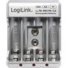 LogiLink PA0168 - Caricatore per batterie AA/AAA/9V Ni-MH/Ni-Cd, colore: Argento