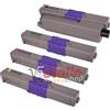 MULTIPACK 4 TONER XL COMPATIBILI PER OKI C332DN C332DNW MC363DN MC363DNW CARTUCCE NERO+COLORI - NO-NAME