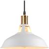 iDEGU Lampadario a Sospensione Industriale 27cm Lampada da Soffitto Vintage in Metallo E27 Lampadario Soffitto Retro Lampada a Sospensione per Sala da Pranzo Soggiorno Cameretta Ristorante (Bianco)