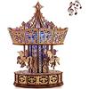 Wood Trick Parisian Carousel Carillon Parigino a Carosello con Retroilluminazione - Puzzle in Legno 3D da Costruire per Adulti e Bambini Fai da Te - Kit di Carillon in Legno - Melodia La Vie en Rose