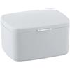Wenko Barcelona - Contenitore da bagno con coperchio, infrangibile, 19,5 x 11 x 16 cm, colore: antracite, bianco, 19,5 x 11 x 16 cm