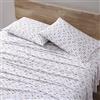 Eddie Bauer - Set di lenzuola doppie, in percalle di cotone, fresco e fresco, leggero e traspirante, essenziale per camera da letto (canoa lago pagaia bianco, doppio)