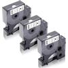 XemaX 3x XemaX Compatibile Nastri Etichette per D1 45013 A45013 S0720530 12mm Nero su Bianco Cassetta per Etichettatrice Label Manager 160 280 210D 360D 420P 220P 120P Label Point 100 150 200 300