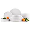 k. konsimo. Konsimo Victo Servizio Tavola - Piatti 6 Persone - Set Piatti 18 Pezzi - Servizio Piatti in Ceramica - Servizio da Portata Elegante e Minimalista - Servizio Tavola - Bianco