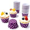 Jenngaoo 100 pz Polka Dot Pirottini Mini Riccioli Colorati Fodere per Cupcake Custodie per Muffin di Carta per la Festa di Compleanno Decorazione di Cerimonia Nuziale(Viola)