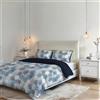 Italian Bed Linen Parure Copripiumino Fantasy 100% Microfibra, Soffioni Blu, Matrimoniale