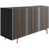 HORM madia a 3 ante CARLOS su base Mid-Century Modern L 144 cm - CL143B3F+BMCM144BV