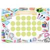 PaPIerDraCHeN Set di grafici delle ricompense per Bambini Come Blocco a Strappo 10 Fogli - Concetto motivante - con Grandi Adesivi per Ragazzi e Ragazze - Motivo Set Scuola 20