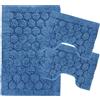 SaRani Set Tappeti Bagno Tris 3 Pezzi Doccia Bidet Water Foglia Colori (Blu)