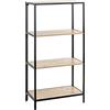 HAKU Scaffale rovere chiaro, nero, MDF, Metallo - Dim: L 64 x A 129 x P 35 cm, Stile: Moderno