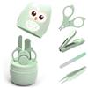 YCKJDM Set Manicure Neonati| Kit 4-in-1 per Baby, con Forbicine, Tagliaunghie, Lima e Pinzetta in Custodia con Gufo | Sicuro, Facile da Usare|Ottima Idea Regalo per Nascita o Battesimo