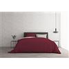 Italian Bed Linen Set Copripiumino 100% Cotone Natural Color, Made in Italy - Parure Copri Piumino - Sacco Piumone 250x200 cm con Doppia Patella e Federe Cuscino, Matrimoniale, Bordeaux/Panna