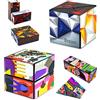 Autoau Cubo Magico Puzzle 3D, 2 Infinity Cube Deformazione Fidget Cube, Antistress lo Stress e l'ansia Capovolgere Fidget Toys Creative Gifts for Kids and Adults (Astrazione e Geometria)
