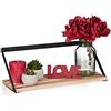 Relaxdays Mensola da Muro, Metallo & Legno HLP: 15,5 x 42 x 15,5 cm, Ripiano Sospeso dal Design Industrial, Marrone Nero