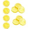 Heting-YQ 10 fette di limone artificiali, in plastica, fette di limone finte, piccole simulazioni, fette di limone, per matrimoni, fotografie, oggetti di scena, display per feste
