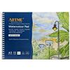 ARTME Blocco Carta per Acquerello A3, 12 Fogli 300 g/m², Carta Acquerello Doppia Trama, Grana Ruvida e Liscia, Senza Acidi, Cellulosa, per Acquerelli, Gouache, Disegno e Pittura