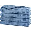 Polyte - 430 gsm asciugamano viso in microfibra anti-pelucchi - tessuto a nido d'ape - 33 x 33 cm - set 4 pezzi