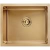 Ibergrif M85043G Lavello Cucina in Acciaio Inox 50x43 cm, Installazione a Sopratop o Filotop con Sifone Antiodore e Kit Scarico Completo, Oro