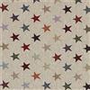 Kt KILOtela - Tessuto Arredo Tappezzeria, Jacquard Gobelin, Rivestire Poltrone, Divani, Testiera Letto, Confezionare Cuscini, 100 cm Lunghezza x 280 cm Larghezza, Stelle, Beige, Multicolore - 1 Metro