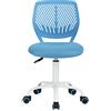 Homy Casa Sedia da scrivania Sedia da ufficio girevole regolabile Seduta in tessuto Sedia da lavoro ergonomica senza braccioli Blu
