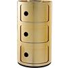 Kartell Componibili Contenitore 3 Elementi, Base Tonda, ABS, Oro, 32 x 32 x 58.5 cm