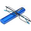 Hubeye Occhiale da lettura metallo Ultrasottile con la Cerniela a molla da Uomo e Donna Anti luce blu con la Custodia Clip Portatile 2.50