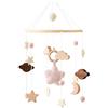 Promise Babe - Campanello a vento mobile per neonati con nuvole luna, stelle, fatto a mano, in legno, all'uncinetto, per neonati, ragazze, campanelli da letto