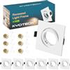 KYOTECH Cornice Faretto Incasso GU10 Orientabile Portafaretto da Incasso Bianco,Per GU10, alogeno e MR16, Faretti led da incasso per cartongesso incl. portalampada,Set da 6 (Quadrata)