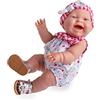 JC TOYS - Bambola Lola Spring Picnic da 36 cm e in morbido vinile, faccia sorridente, bambola sdraiata, abbigliamento stampato Vichy e floreale e Sandali, ragazza, prodotto in Spagna, + 2 anni