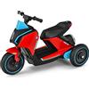 GYMAX Moto Cavalcabile Elettrica per Bambini a 3 Ruote, con Batteria 6 V, Velocità: 2,5-4 km/h, Clacson, Fari LED, Modalità Musica/Radio/Storie, Portata di 25 KG, 81 x 40 x 50 cm (Rosso)