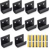 MgcTolBox 10 Pz Staffa a U Neri, Ganci per Specchio a Muro, u Staffa Angolare per Fissaggio, Gancio per Display per Piastrelle con 20 Viti e 20 Tasselli