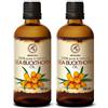 AROMATIKA Olio di Olivello Spinoso 2x100ml - Pressato a Freddo - 200ml - 100% Naturale - Ricco di Vitamine A & E - Cura Intensiva per Viso - Capelli - Trattamento di Bellezza - Massaggi - Cura Corpo