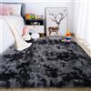 LYKEJI Tappeti per camera da letto Tappeti a pelo lungo e morbidi Tappeti antiscivolo per interni extra morbidi e confortevoli per soggiorno Camera da letto Bambini (grigio scuro, 120x160cm)