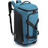 G4Free Zaino da viaggio a 3 vie, 45 l/60 l, grande borsa da palestra con scomparto umido e scomparto per scarpe per viaggi, nuoto, yoga, escursionismo, campeggio, Blu pavone, 60 L, Casual