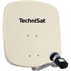 TechniSat DIGIDISH 45 - Antenna parabolica per 1 partecipante (piccola antenna parabolica di 45 cm - set completo con supporto a muro e cercatore di satelliti V/H-LNB) beige
