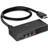 AIFHDAUF Convertitore da scart a HDMI, convertitore da RCA a HDMI, switch 3 in 1, adattatore video supporto HDTV Xbox PS5/4/3 DVD N64 Wii Xbox Blu, Sky STB VHS VCR PC