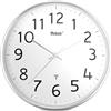 Mebus Moderno Orologio da Parete radiocontrollato con Cassa in Metallo, Alluminio e plastica, Argento, Bianco, 30 cm Diameter