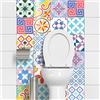 Ambiance Sticker Adesivi Autoadesivi, Decorazioni Murali, Adesivi per Piastrelle per Bagno e Cucina Ornements Folklorique - 24 Piastrelle Adesive 15 x 15 cm