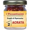 I Piccantissimi - Acrata peperoncino piccante Afrodisiaco in vasetto da (13 gr) - Scaglie di Peperoncino a lunga conservazione - peperoncino Acrata coltivato con rispetto in Italia (50.000 SHU)