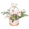 Hobyhoon - Fiori artificiali in seta con vaso, composizione floreale con ortensie e crisantemi, centrotavola, decorazione per la casa, scrivania e soggiorno, matrimoni