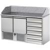 Tecnodom Saladette Tecnodom 2 Porte 6 Cassetti Neutri Piano in Granito