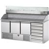 Tecnodom Saladette Tecnodom 3 Porte 6 Cassetti Piano in Granito e Vetrina