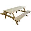 Giardini Del Re Tavolo con Panche in Legno Massello da Giardino Esterno Picnic cm 180x160x71h