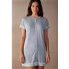 Intimissimi Camicia Da Notte Aperta Davanti Con Dettagli In Pizzo Azzurro