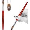 PCAORLEORS Pennello per nail art in acrilico Kolinsky, manico in legno rosso per smalto e pennello per gel Plat per applicazione acrilica (Größe 12)