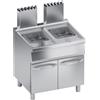 Ristoattrezzature Modello: 112800024332016,Friggitrice a gas su mobile 2 vasche capacità 15+15 lt 80x70x85h cm