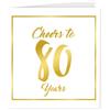 PD-Party 7028017 Biglietto di auguri per Celebrazione e Compleanni | Carte originali - 80 Anni, Oro/Bianco, 15cm Lunghezza x 15cm Larghezza x 0.5cm Altezza