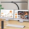 LOTTBUTY Lampada da Scrivania a Doppia Testa LED,24W 80cm Lampada da Tavolo con Morsetto,Dimmerabile, per Ufficio, con 5 Modalità di Colore 5 Luminosità per Monitor Del PC,Lettura,Studio,Design,Casa