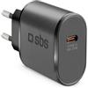 Sbs Alimentatore da rete Sbs Tetr1cp25 25W Usb-C Nero [TETR1CPD25]