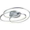 Trio Leuchten Lampada da soffitto a LED Gale 673916007, in metallo nichelato opaco, con interruttore dimmer da 38,5 Watt